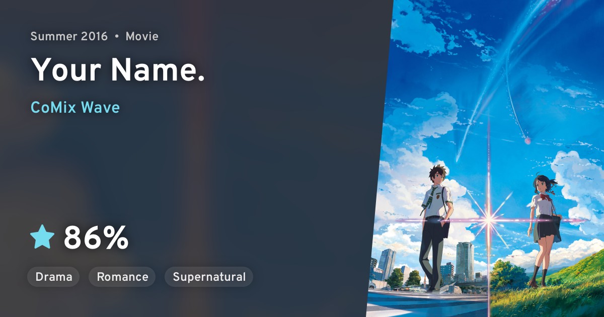 Kimi no Na wa. (Your Name.) · AniList