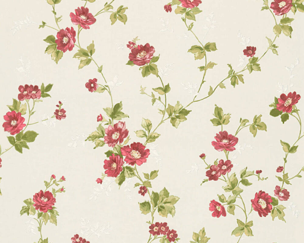 Cream And Red Floral Wallpaper / Vintage chocolate and cream ornament
