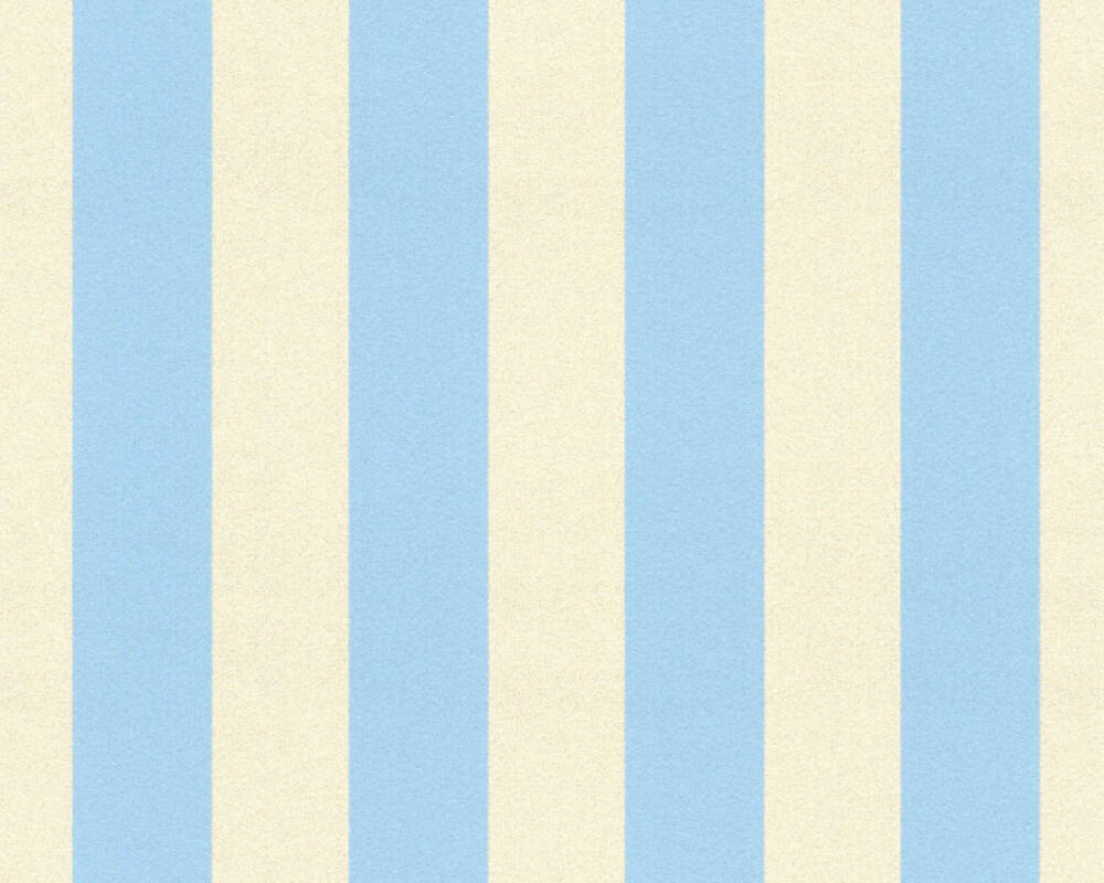 A.S. Création Wallpaper «Stripes, Blue, Cream, Metallic» 359901