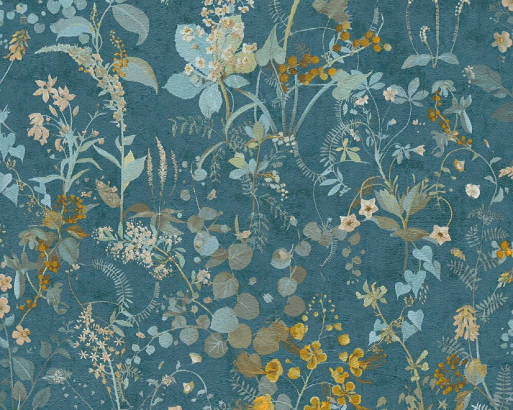 A.S. Création Wallpaper «Floral, Beige, Blue, Green, Yellow» 388253