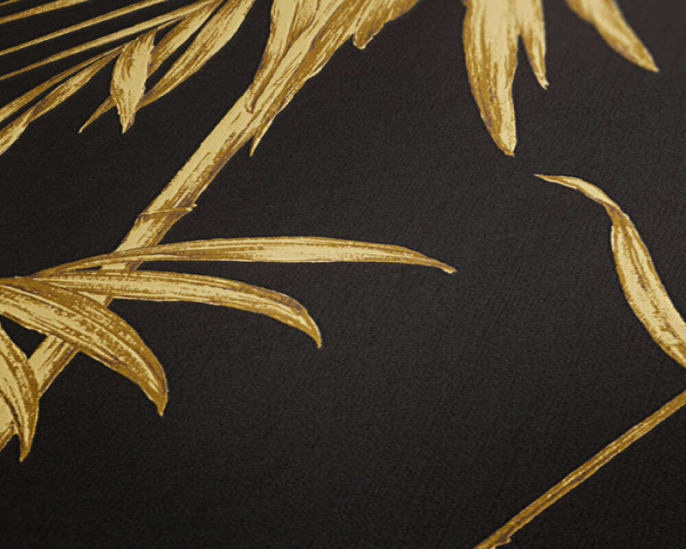 Livingwalls Wallpaper «Jungle, Black, Brown, Gold, Metallic» 369195