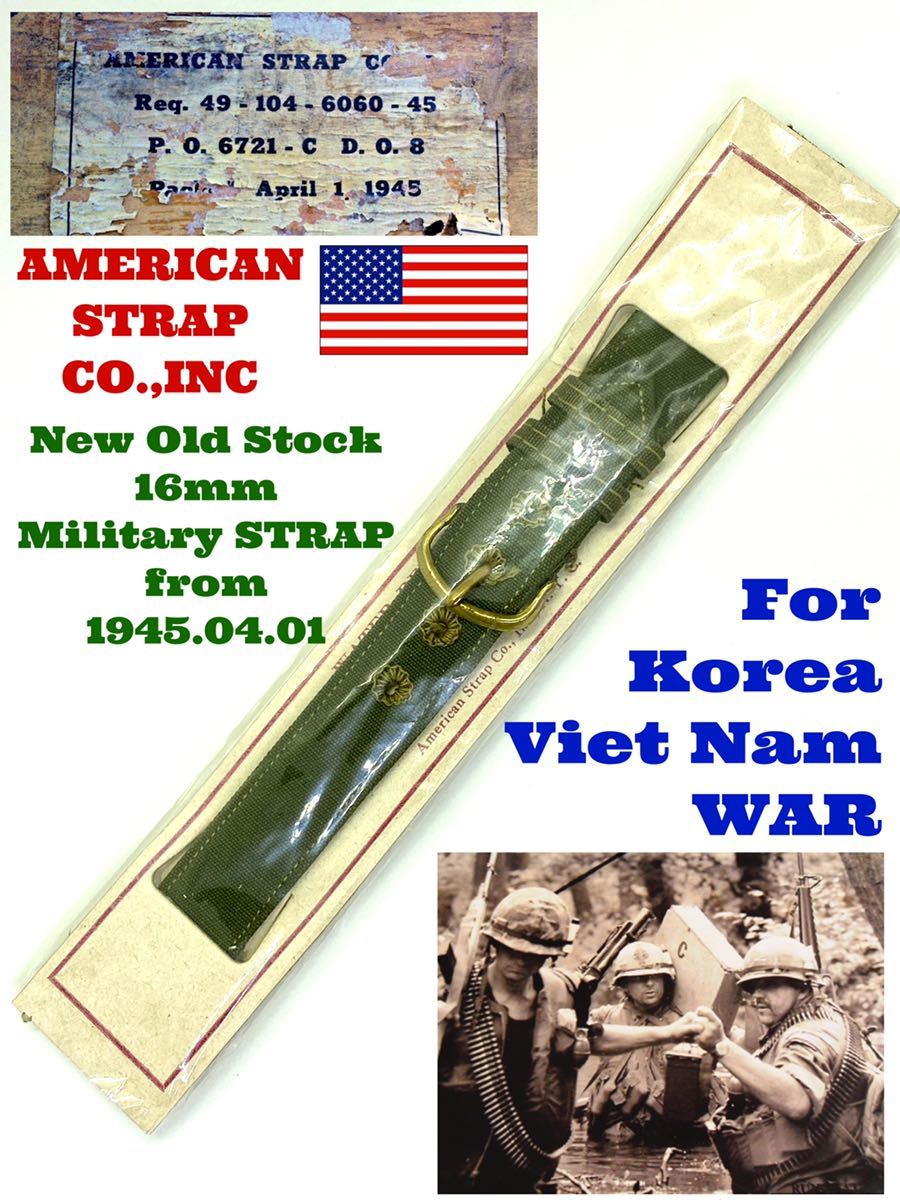 【未使用】1945’s★ AMERICAN STRAP CO.,INC ★ アメリカ軍★オリジナル・ミリタリーストラップ16mmの落札情報詳細