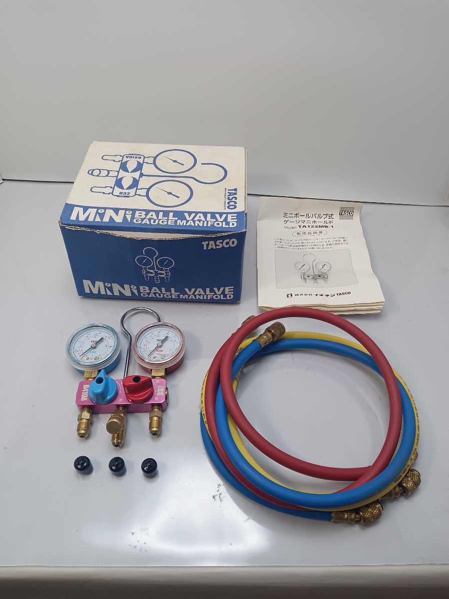 【未使用に近い】TASCO タスコ ゲージマニホールド TA122MB1 ミニボールバルブ式マニホールド Mini BALL VALVE