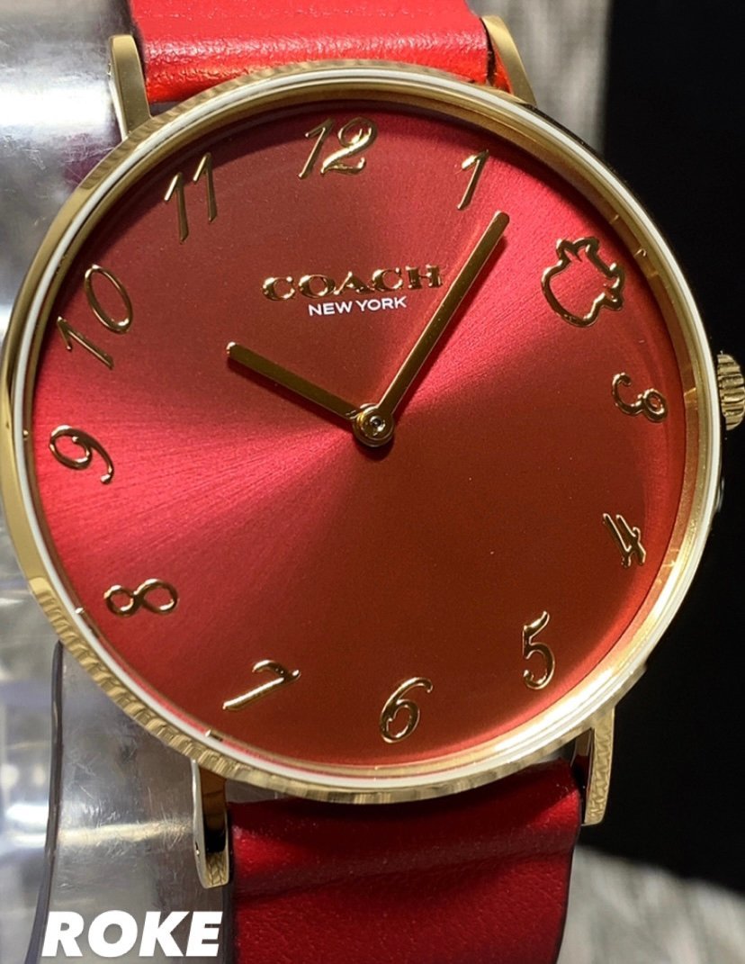 【未使用】新品 コーチ COACH 正規品 腕時計 ペリー Perry レディース腕時計 レッドレザー ウォッチ 14503722 ブランド
