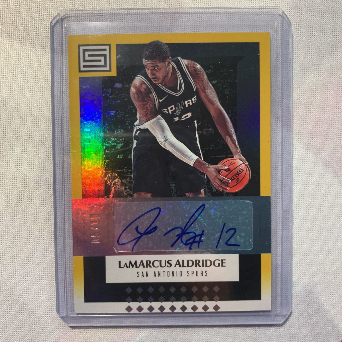 【未使用】201718 Panini status elite シグネチャー ゴールド LaMarcus Aldridge auto 05