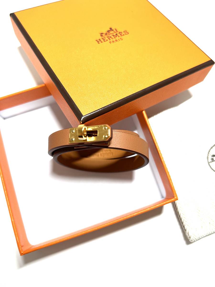 【未使用】 コレクション整理につき1円〜未使用 HERMES エルメス ミニケリーダブルツアー スイフト ブレスレット T2 ゴールド U刻印