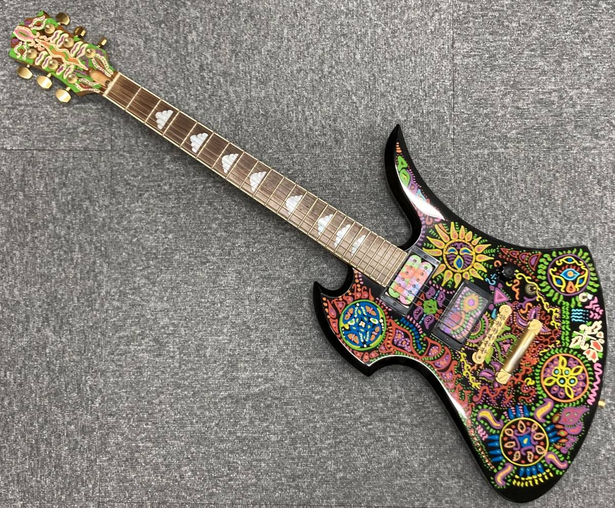 【傷や汚れあり】FERNANDES フェルナンデス MG120X X JAPAN hide モデル サイケデリックペイント エレキギター