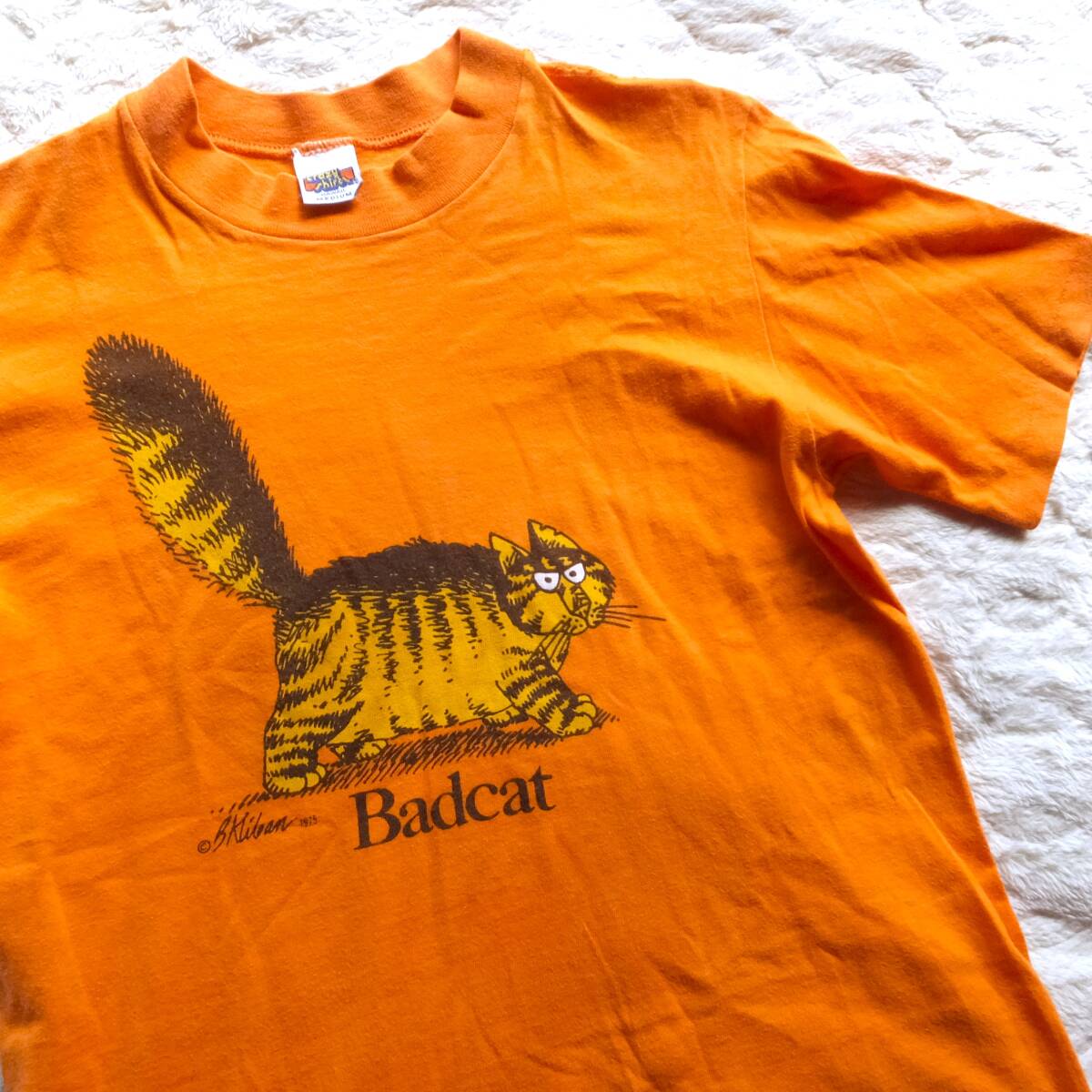 【傷や汚れあり】クリバンキャット Bad cat ビンテージ Tシャツ Mサイズ（メンズ S） crazy shirts 猫 HAWAIIの