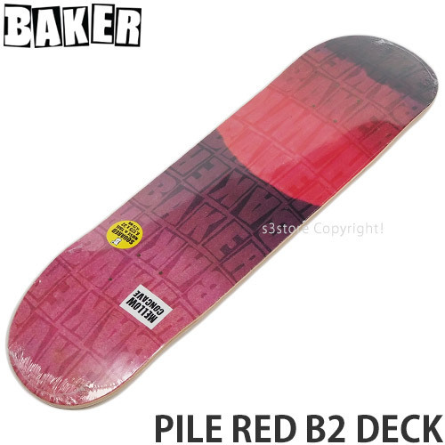 【未使用】1円～ BAKER PILE RED B2 DECK MELLOW CONCAVE RILEY HAWK 8.125 X 32