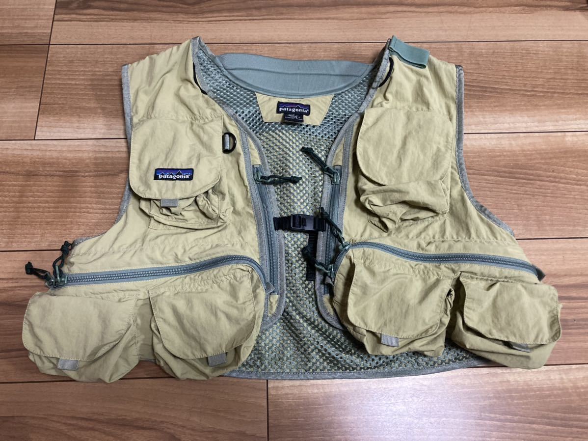 【目立った傷や汚れなし】patagonia パタゴニア フィッシングベスト フライフィッシング 釣り 釣りベスト カーキ Mサイズ 2003年