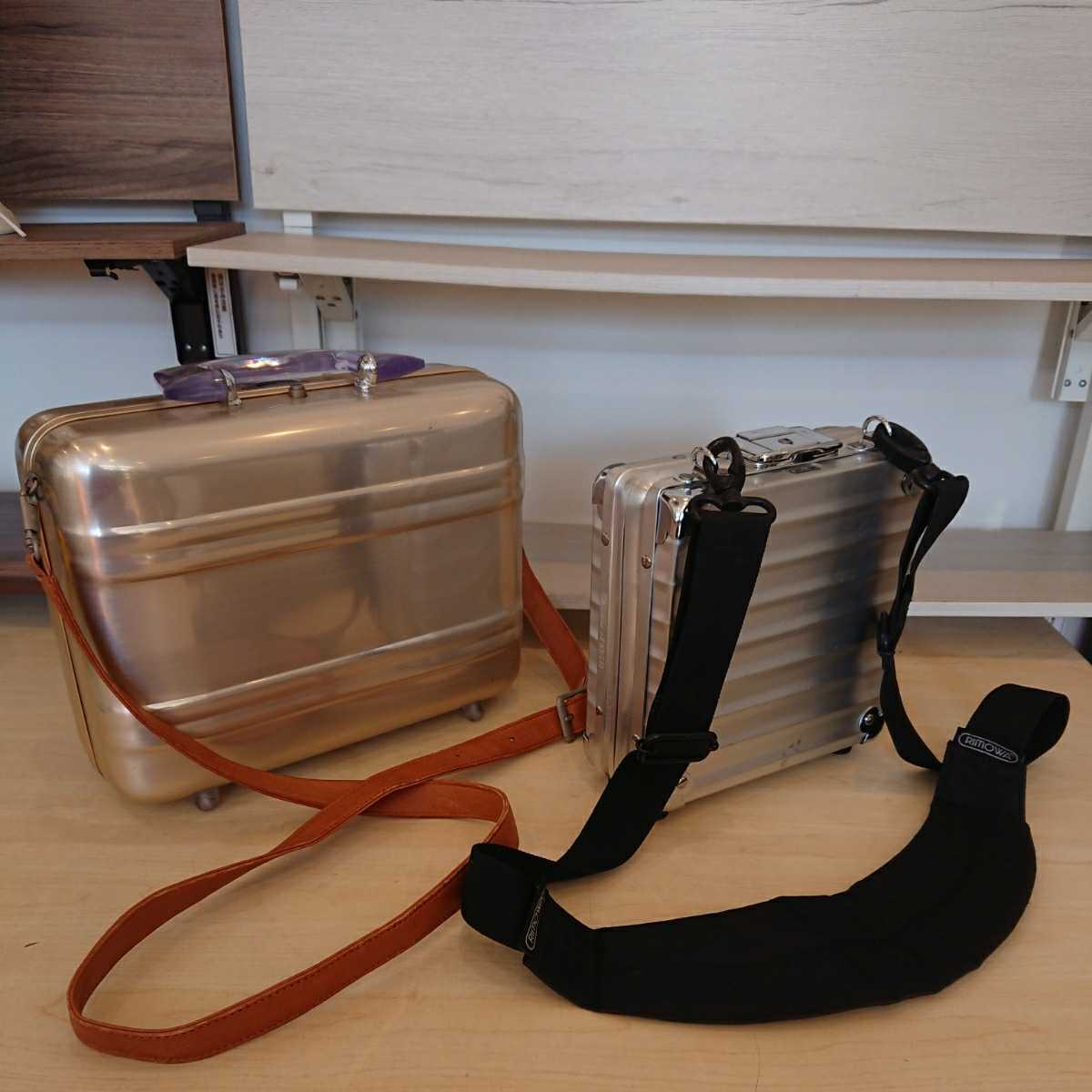 【やや傷や汚れあり】c アタッシュケース ショルダーバッグ RIMOWA ZERO HALLIBURTON 鍵なし 2個セット ゼロ