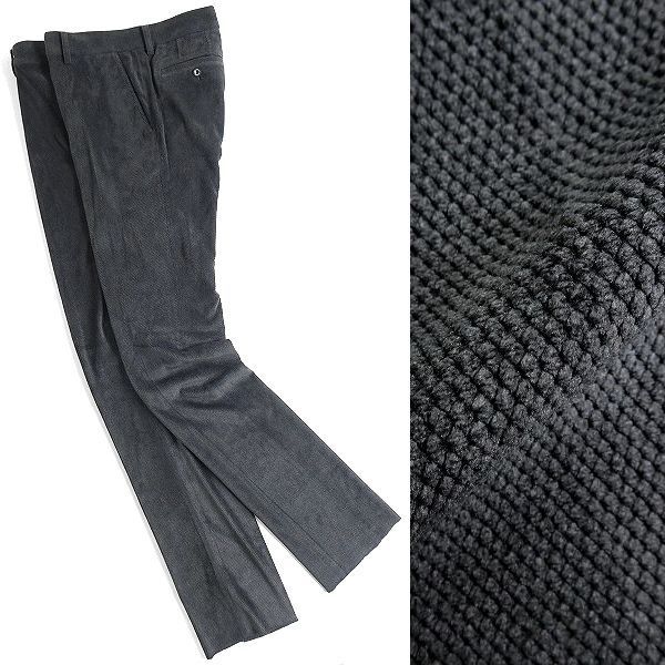 【未使用】 BLACK & WHITE ブラックアンドホワイト 新品 モールスキン調 ストレッチ パンツ スラックス ゴルフウェア