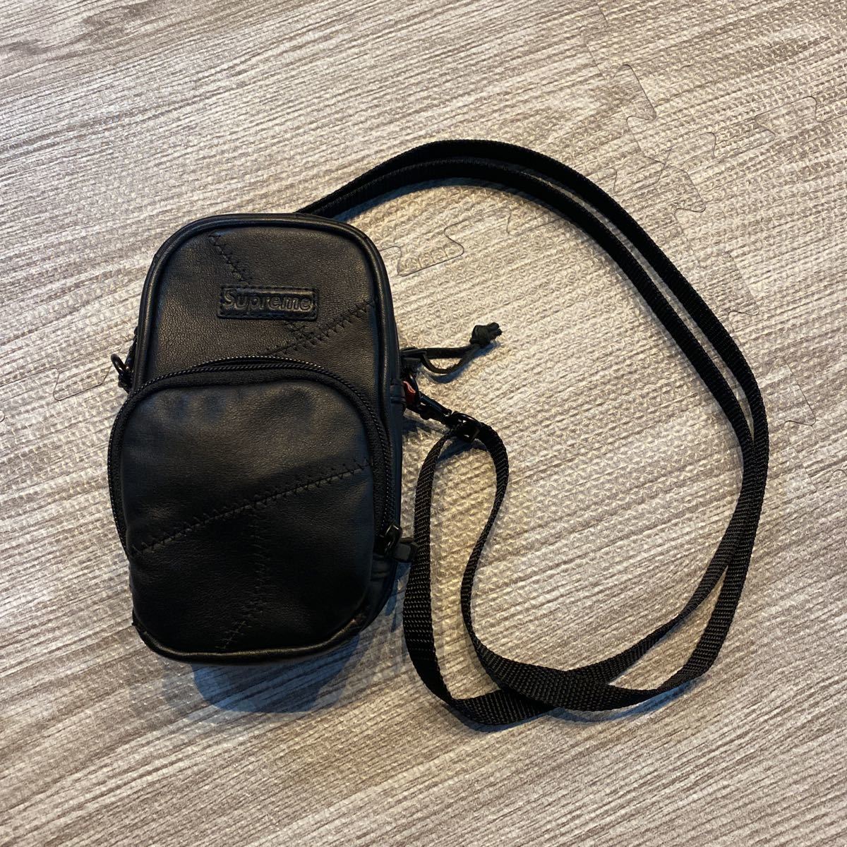 【目立った傷や汚れなし】Supreme 19FW Patchwork Leather Small Shoulder Bag/ポーチ/レザー