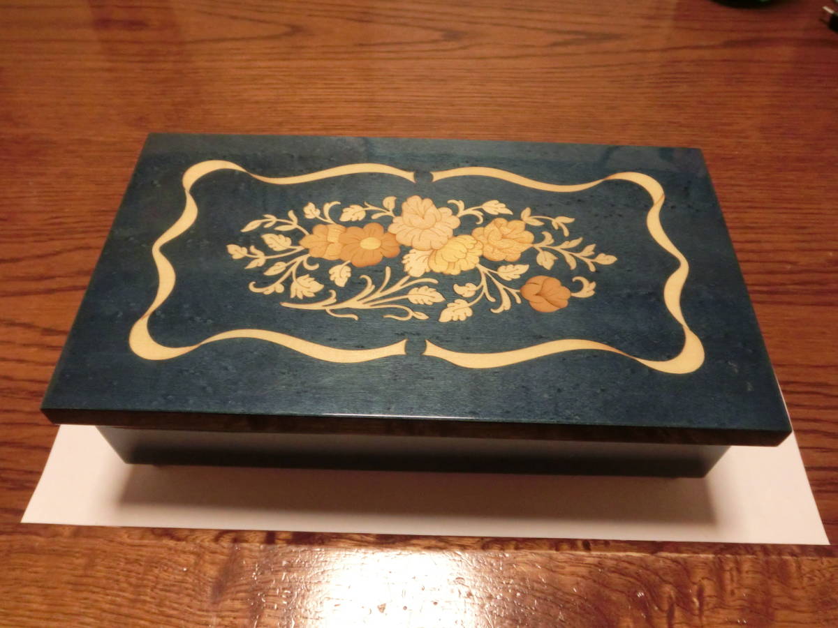 【目立った傷や汚れなし】美品＊made in italy gg＊＊オルゴール＊宝石箱＊本象嵌＊ジュエリーボックス＊花のワルツ＊ジュエリーケース