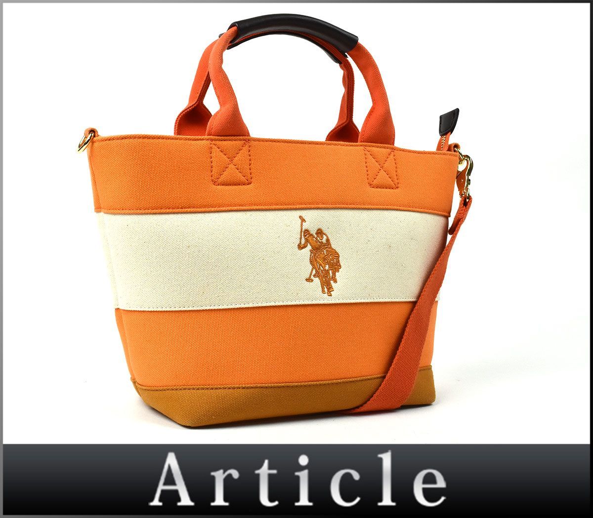 【やや傷や汚れあり】168509 U.S. POLO ASSN. ユーエスポロアッスン 2WAY ハンドバッグ ショルダーバッグ キャンバス