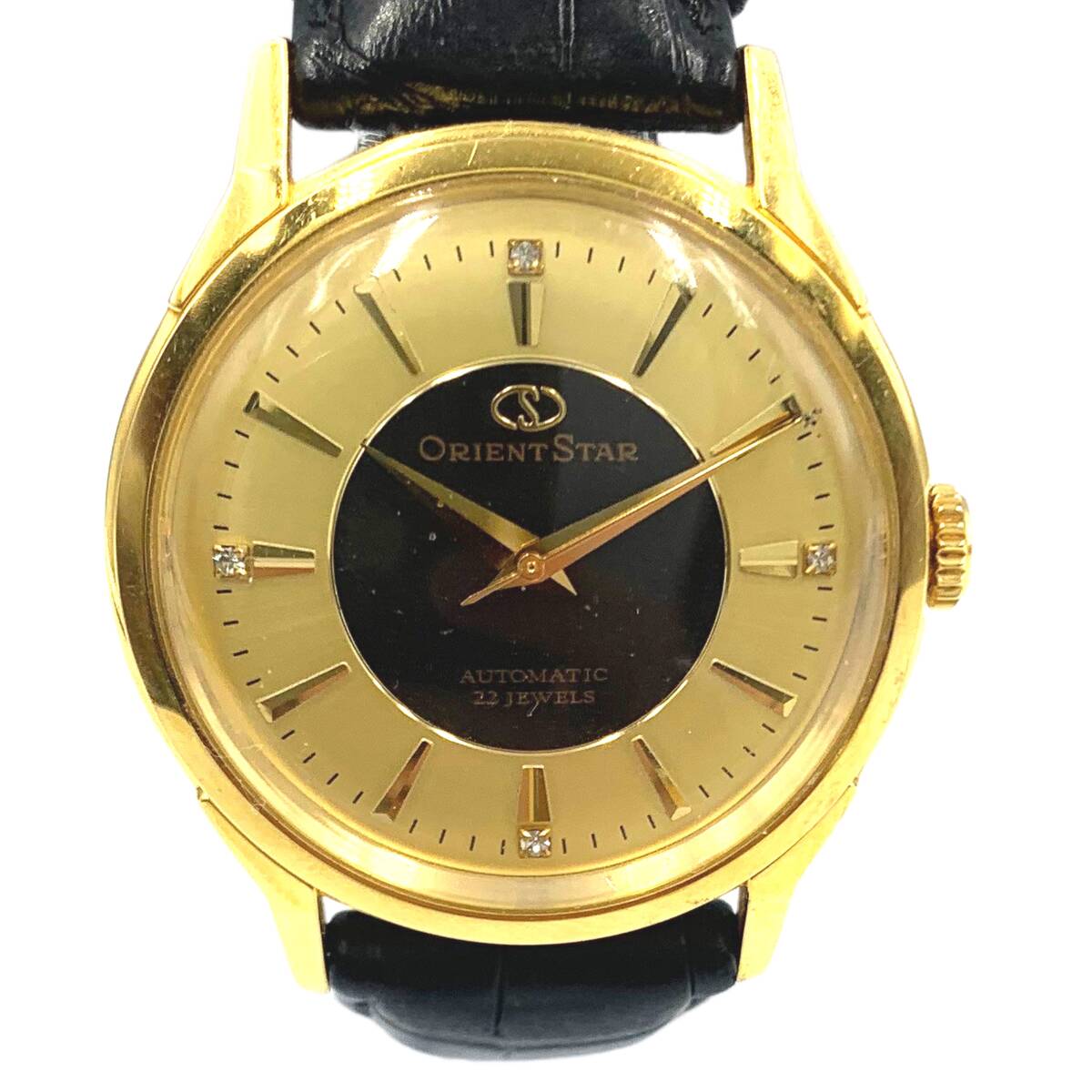 【目立った傷や汚れなし】1円スタート ORIENT オリエント オリエントスター 4Pダイヤ ゴールドヴィンテージ DG00E0 自動巻き