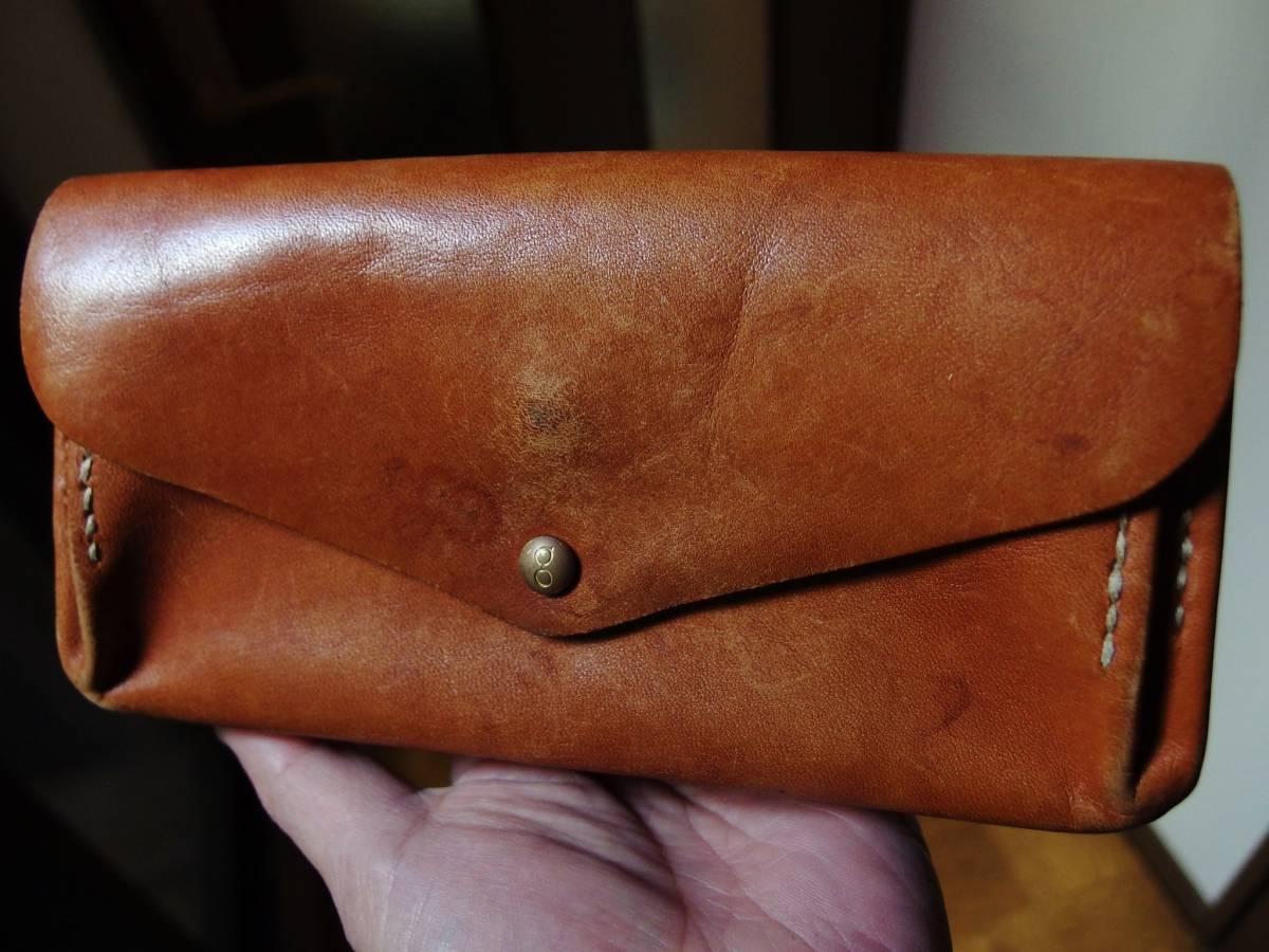 【中古】genten ゲンテン Shadow Oil LEATHER WALLET シャドーオイル 牛革レザー ロングウォレット 長財布