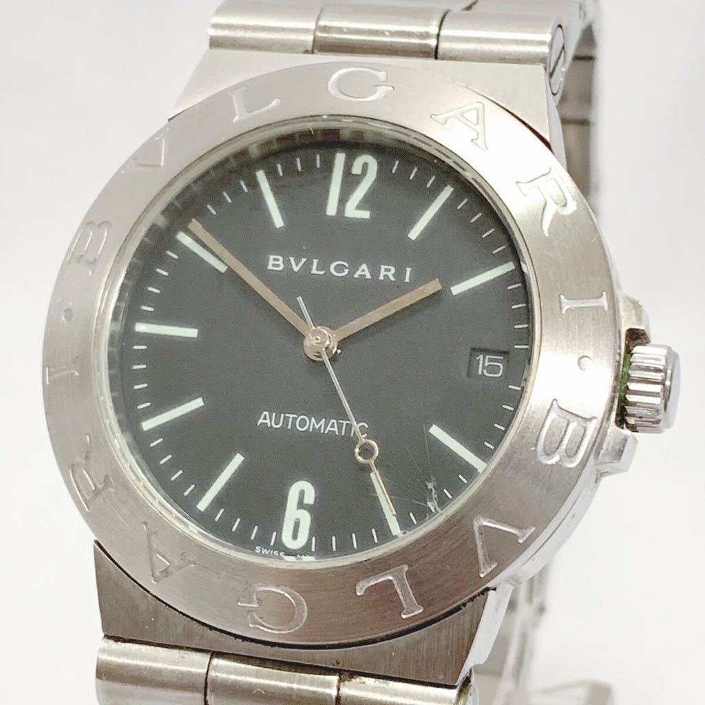 稼働品 BVLGARI ブルガリ SD38S ディアゴノ L2161 メンズ クロノグラフ 自動巻き 腕時計 AT スポーツコレクション 黒
