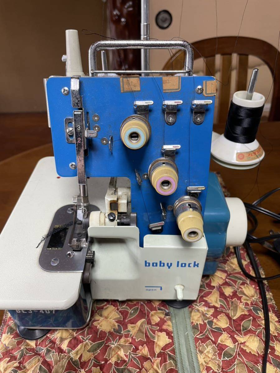 【全体的に状態が悪い】JUKI ジューキ baby lock ベビーロック BL3407 ロックミシン フットペダル付き ジャンク扱い の