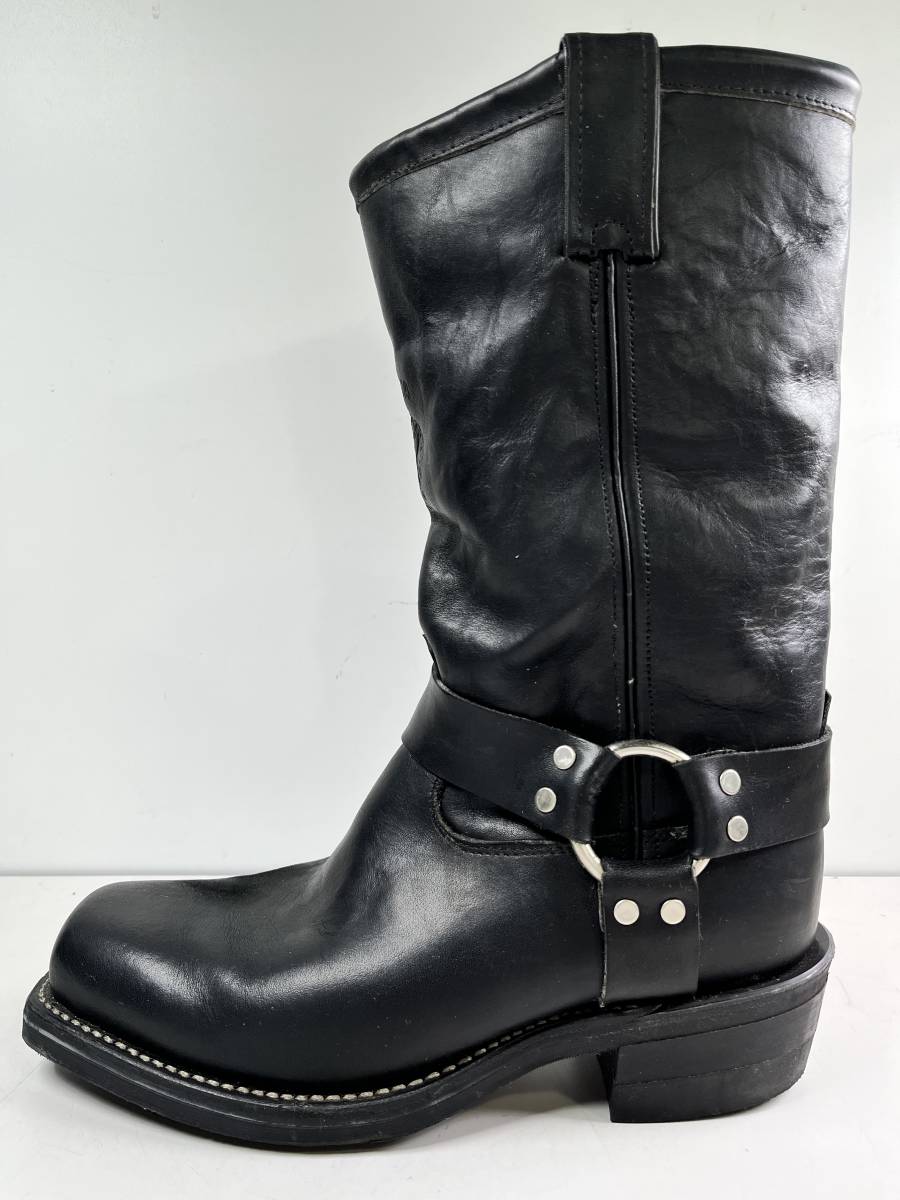 【全体的に状態が悪い】♪【中古】CHIPPEWA RING BOOTS BLACK OIL 27868 8 チペワ リングブーツ MADE