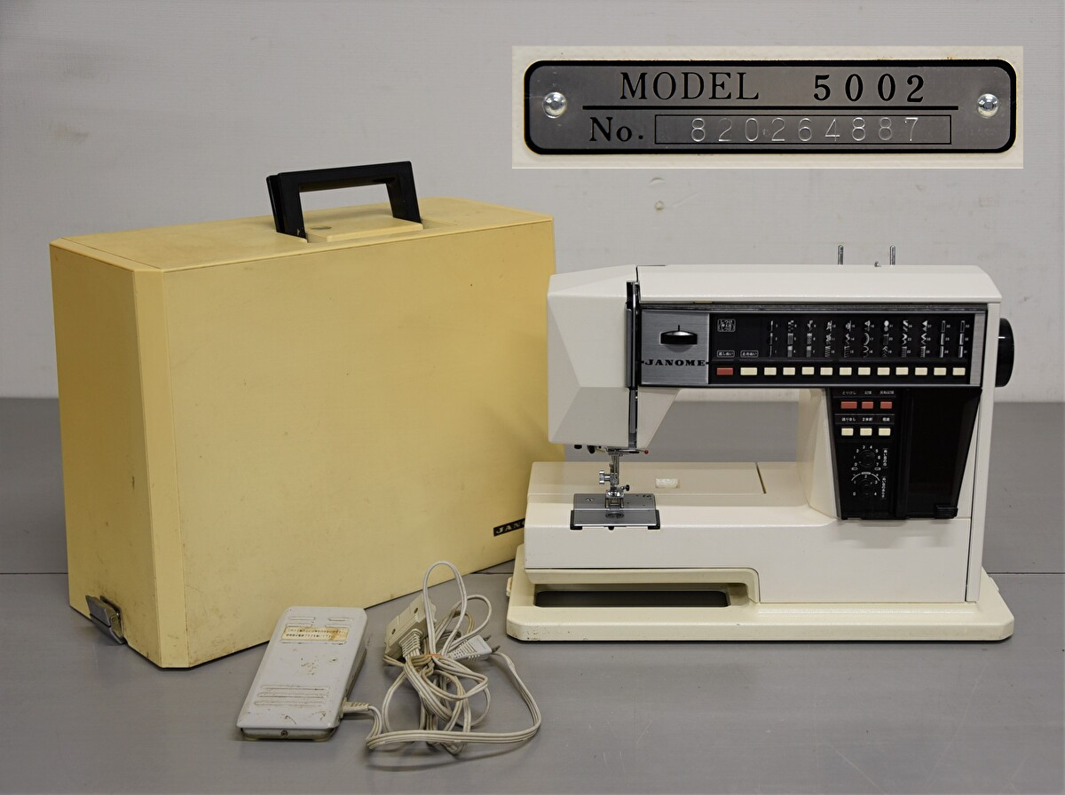 【傷や汚れあり】EY216 現状品 簡易動作確認済 JANOME ジャノメ ミシン MODEL 5002 MEMORIA メモリア フット