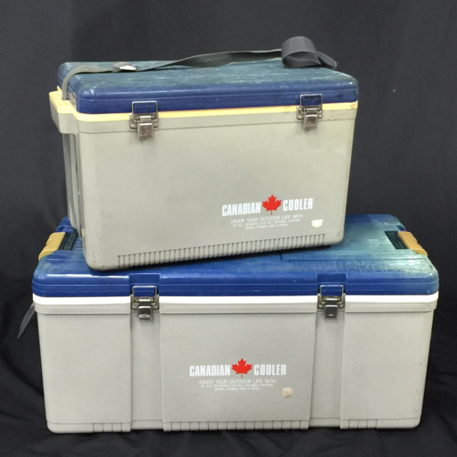 【傷や汚れあり】カナディアンクーラー 大型クーラーボックス 他 中型クーラーボックス 等 アウトドア用品 2点セット CANADIAN