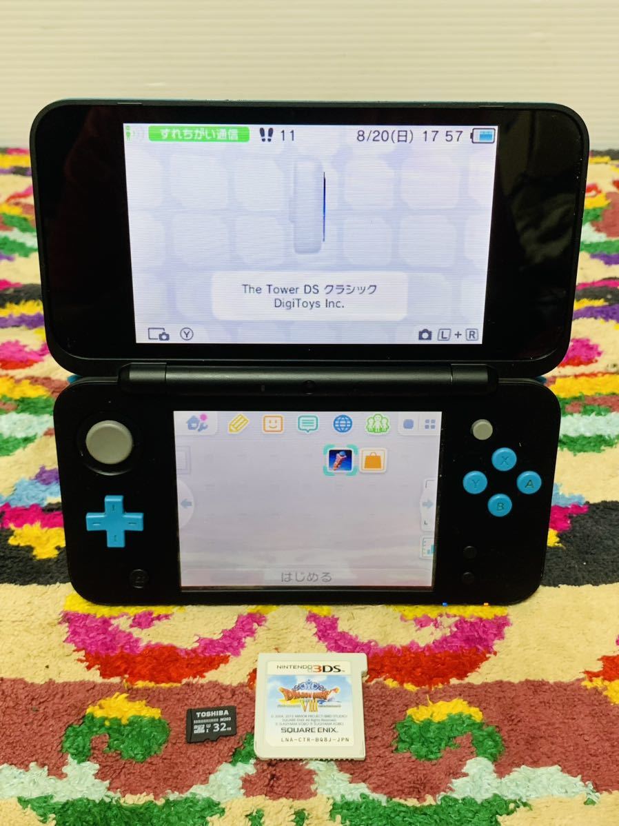 【やや傷や汚れあり】Nintendo New ニンテンドー 2DSLL本体 JAN001 ブラック×ターコイズ ニンテンドー3DS ソフト