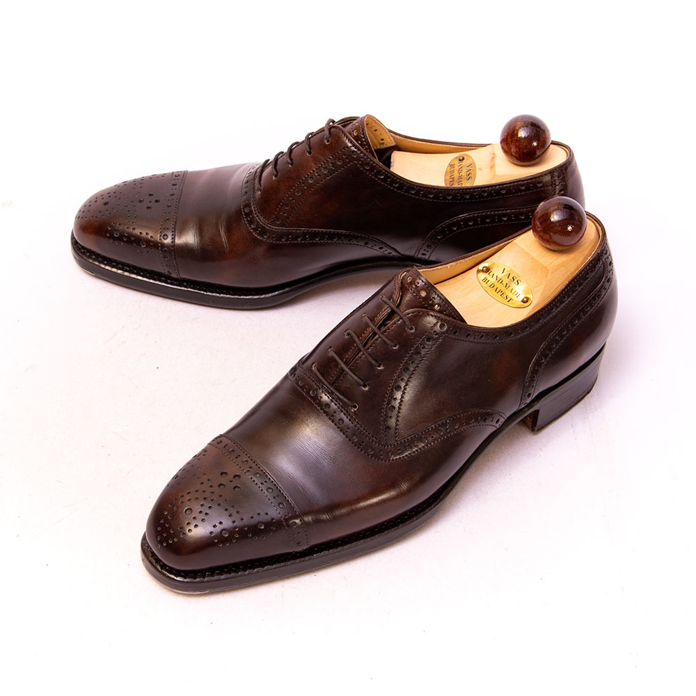 【目立った傷や汚れなし】【7240その他】美品 ヴァーシュ セミブローグ ミュージアムカーフ ダークブラウン Uラスト サイズ41.5