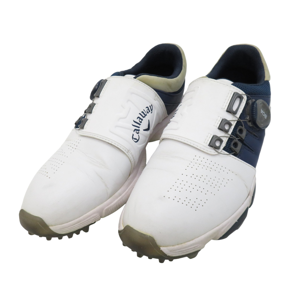 【やや傷や汚れあり】【1円】CALLAWAY キャロウェイ HYPERCHEV BOA ゴルフシューズ ホワイト系 25