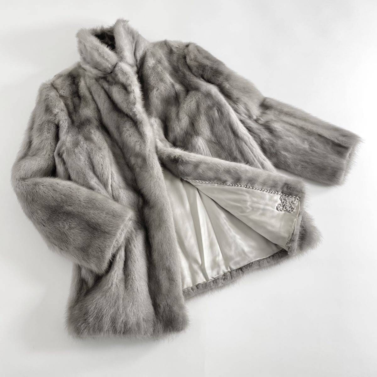 【やや傷や汚れあり】9Ad6《最高級》サファイヤミンク セルーリアンミンクコート 毛皮コート 13号 レディース MINK FUR リアル