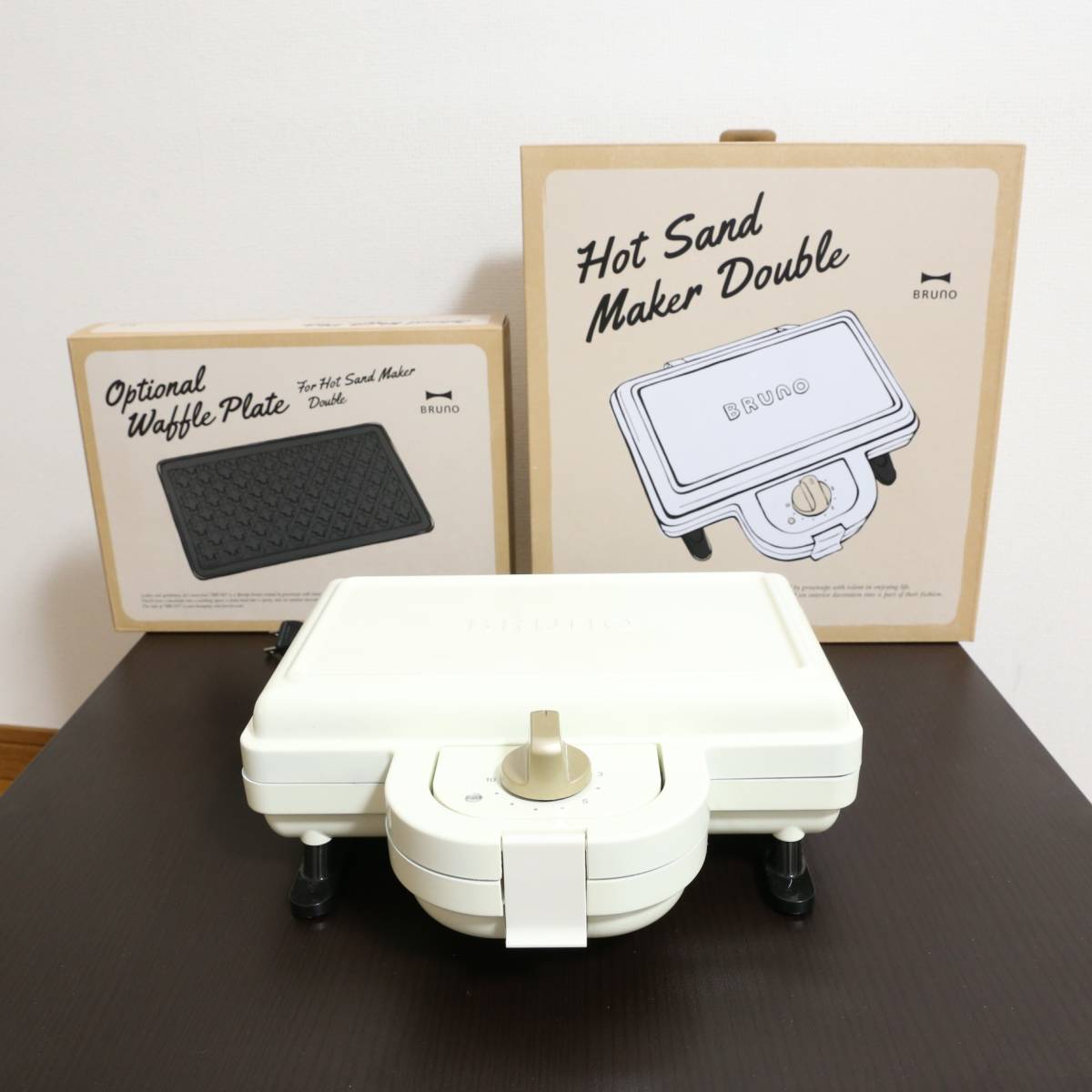 ほぼ新品【BRUNO】ホットサンドメーカー ダブル Hot Sand Maker Double ワッフルプレート Waffle Plate未