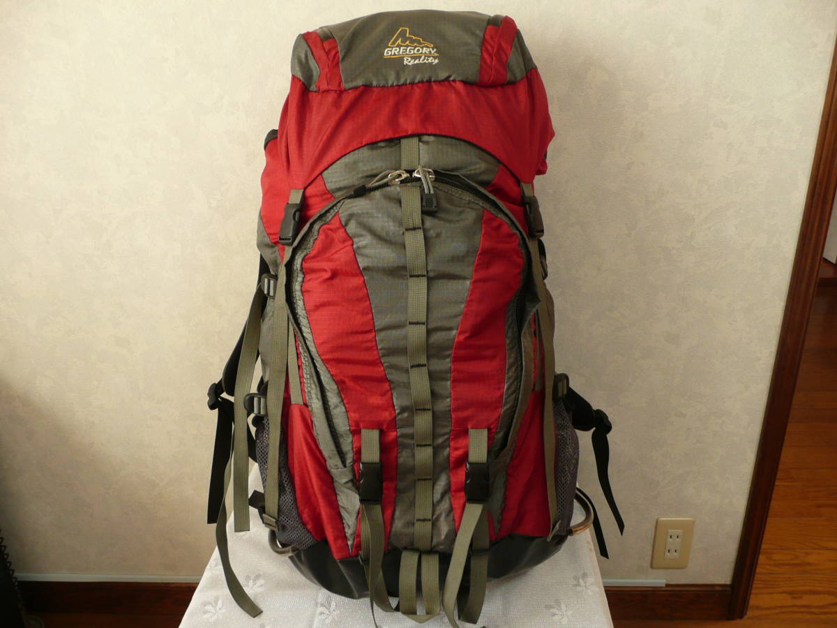 良美 GREGORY(グレゴリー) Reality(リアリティ) 大型バックパックM 容量61～76L GRY＆RED アタックザック 縦走