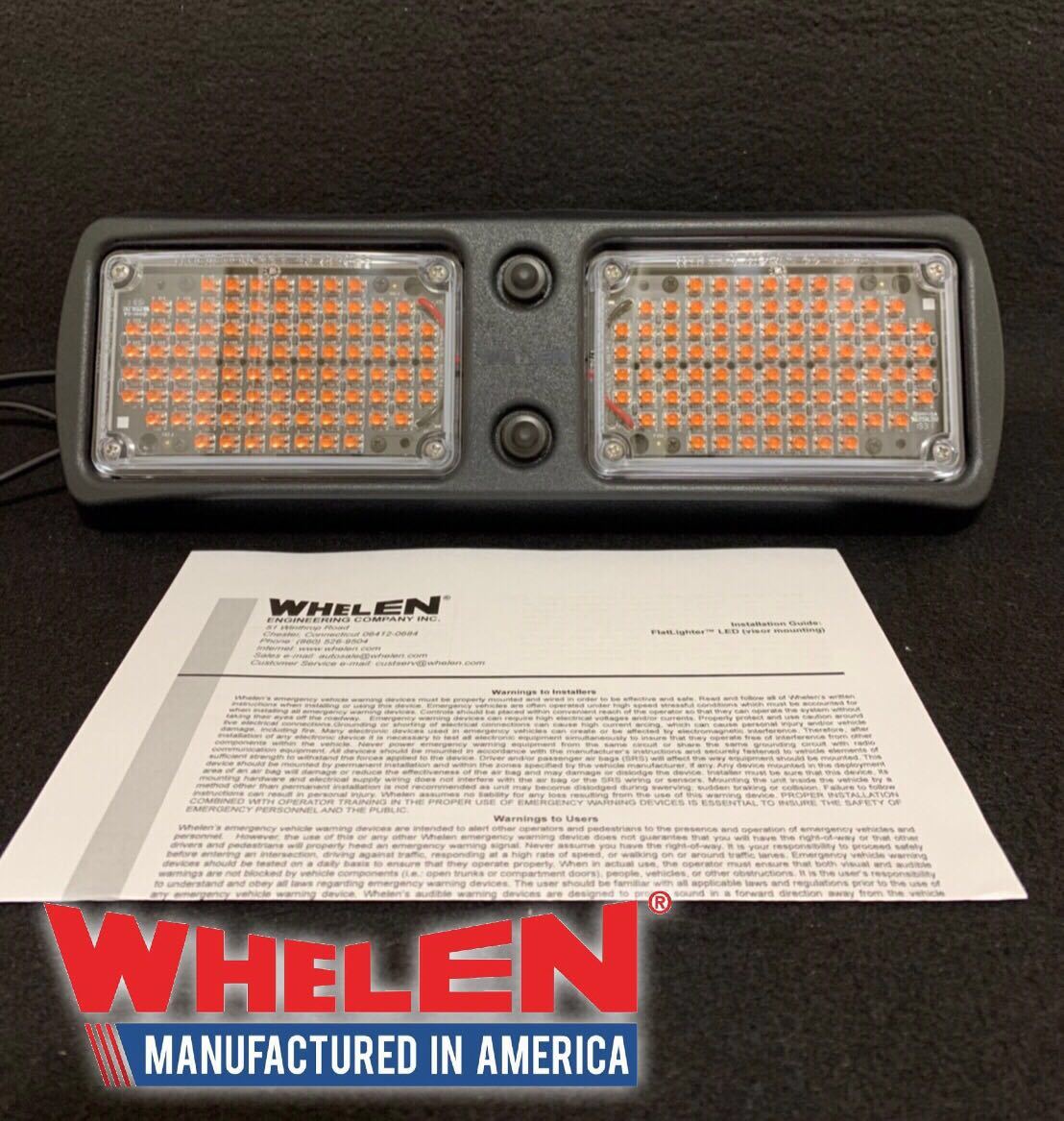 【新品】★本物！未使用品★WHELEN ウィレン LEDバイザーライト レッド ☆パトライト パトカー 覆面 警察 消防 レッカー フラット