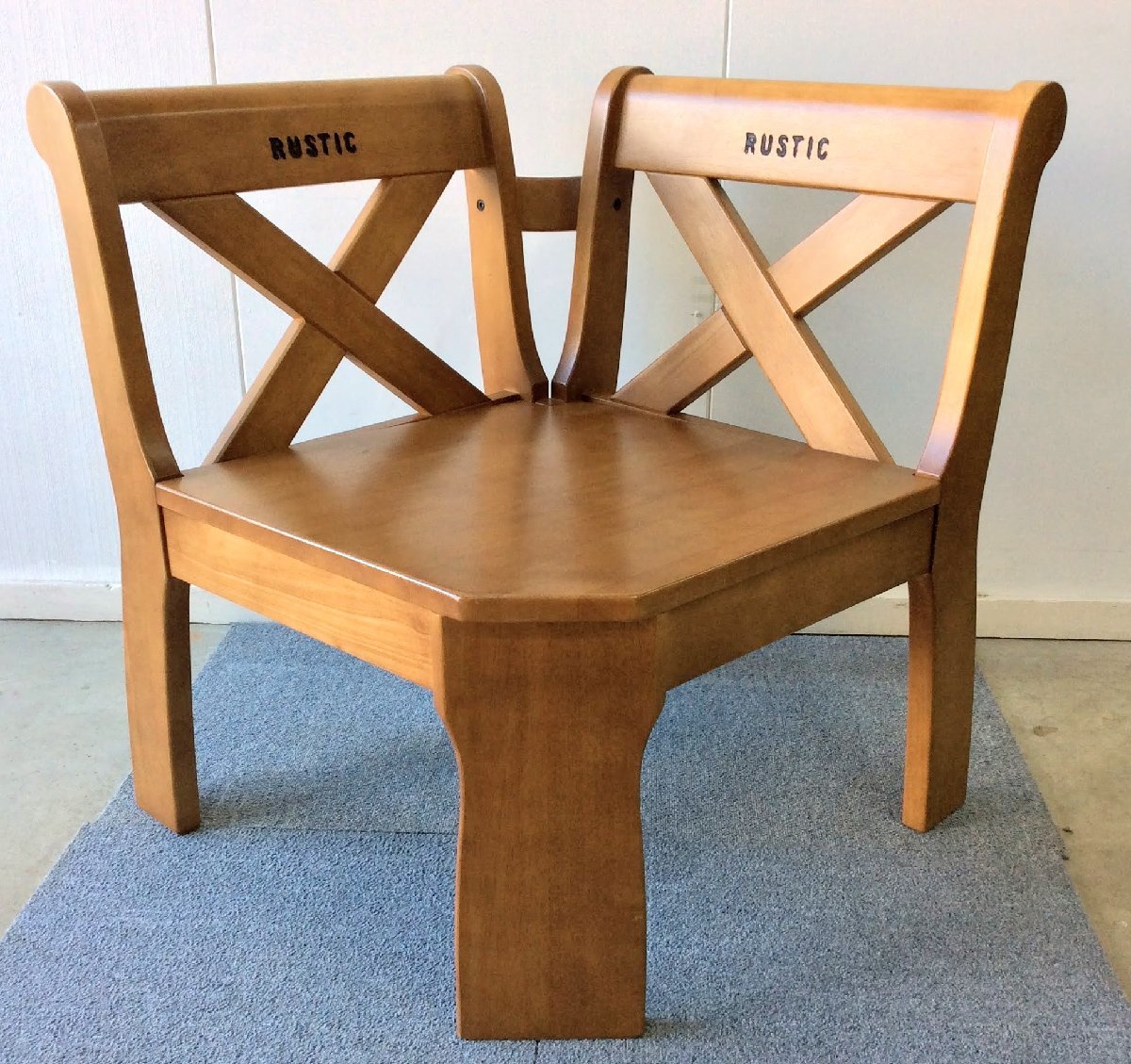 【やや傷や汚れあり】h1581 カリモク ルスティック コーナーベンチ1点 KARIMOKU RUSTIC 一人用チェアB キッチン