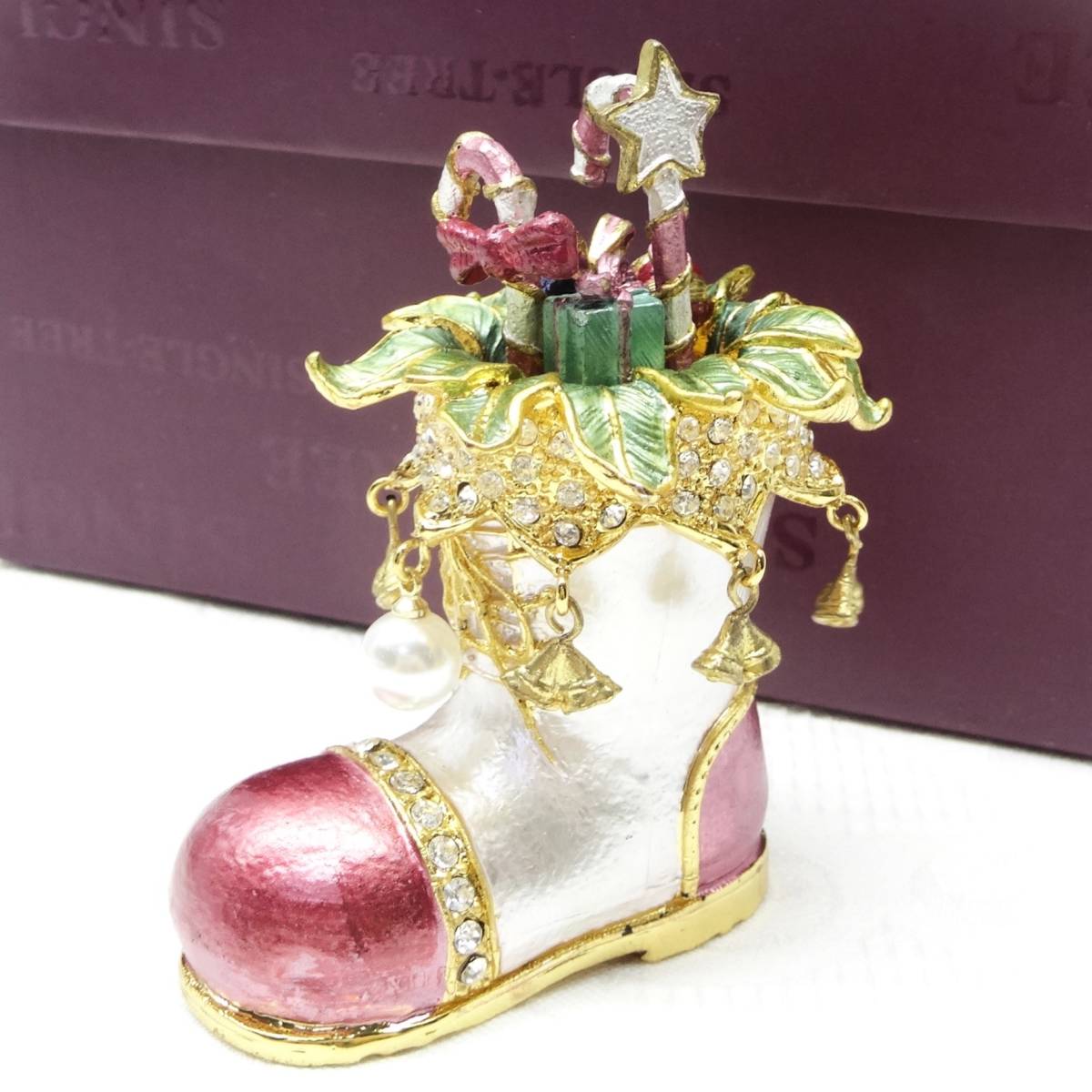 【目立った傷や汚れなし】T9 クリスマス ブーツ ジュエリーボックス オーナメント ミニチュア 置物の落札情報詳細 ヤフオク落札価格検索