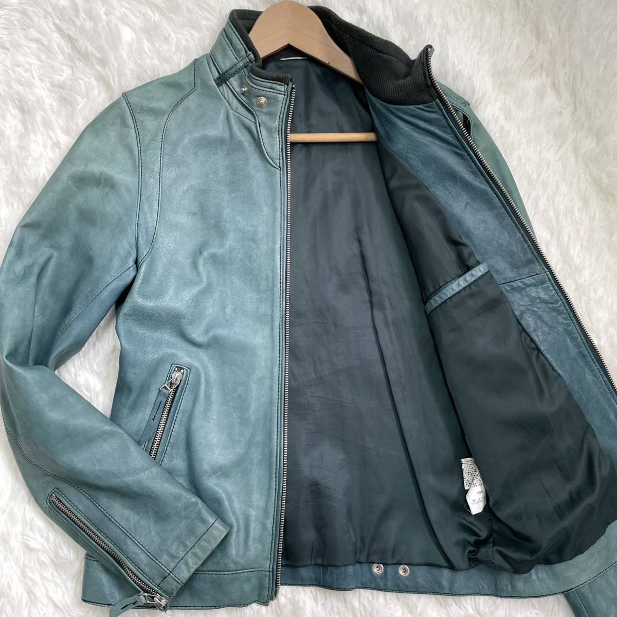 【やや傷や汚れあり】超希少色!!極上ラムレザー ジャーナルスタンダード JOURNAL STNDARD ライダース レザージャケット 革ジャン
