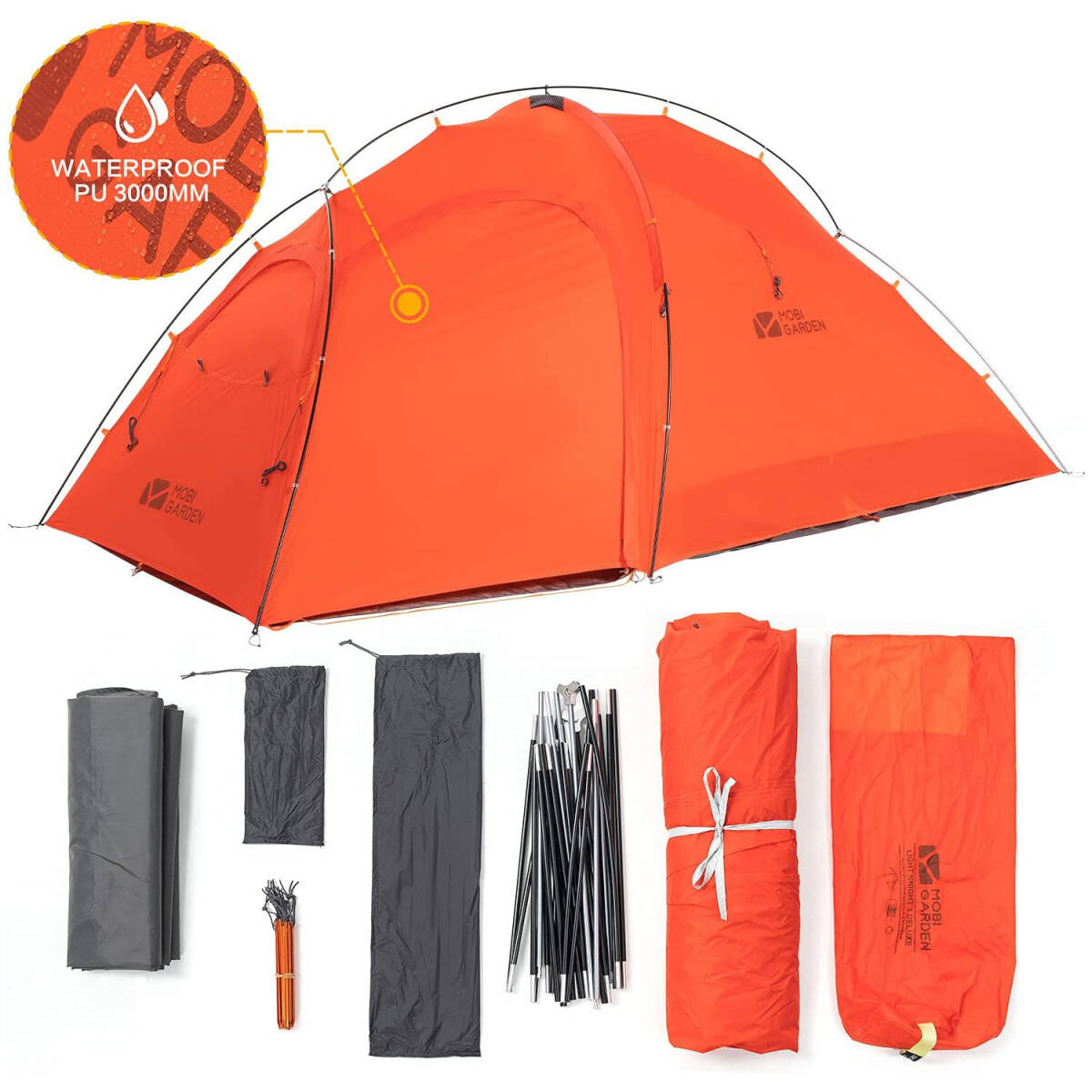 【未使用】新品 MOBI GARDEN LIGHT KNIGHT 3 DELUXE TENT キャンプテント 13人用 バックパッキング