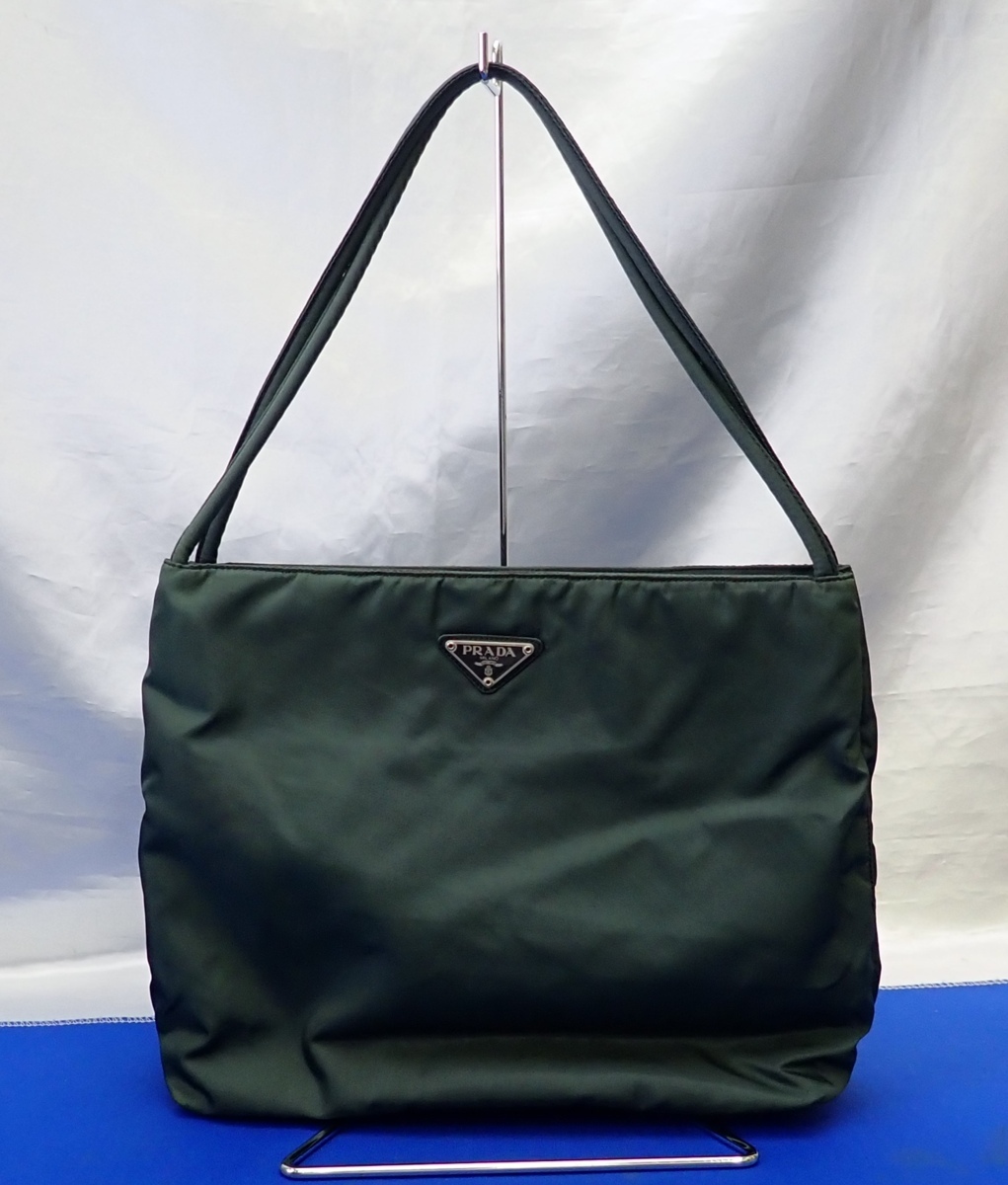 PRADA プラダ ナイロン トートバッグ グリーン ハンド ショルダーバッグ 肩掛けの落札情報詳細 ヤフオク落札価格検索 オークフリー
