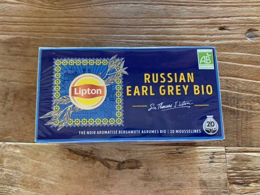 【新品】フランス限定＊LIPTON＊リプトン＊紅茶＊オーガニック＊RUSSIAN EARL GREY BIO＊ロシアンアールグレイ＊コットン