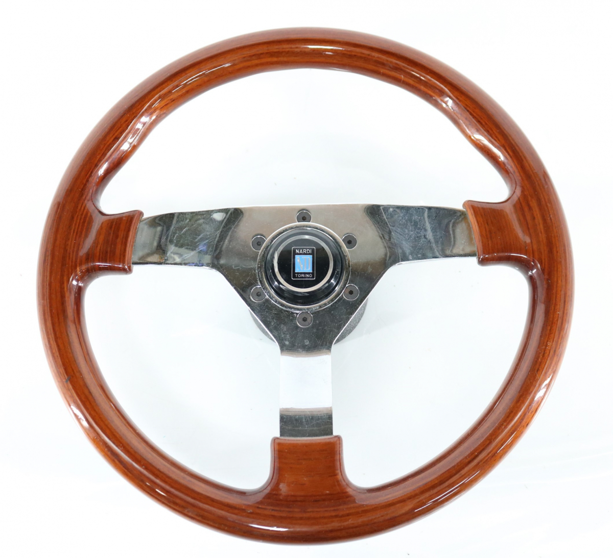 【やや傷や汚れあり】【ト滝】NARDI TORINO ナルディ ステアリング ハンドル 木目調 クラシック デザイン おしゃれ ウッド