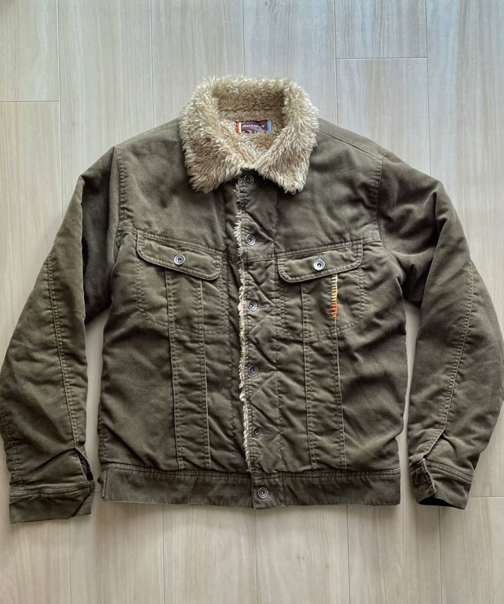 【目立った傷や汚れなし】TOWN&COUNTRY(タウンアンドカントリー)コーデュロイ裏ボアトラッカージャケット Lサイズ モスグリーン