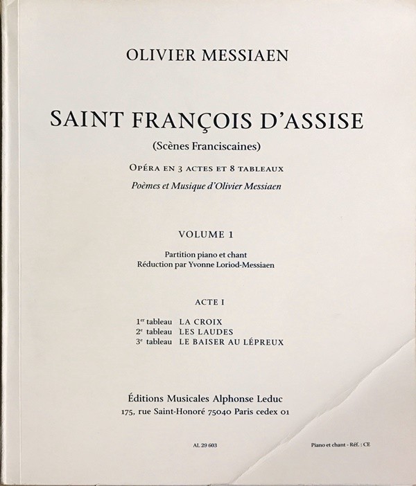 【中古】メシアン オペラ「アッシジの聖フランチェスコ」 第1巻第1幕 (仏語) 輸入楽譜 Messiaen Saint Francois d