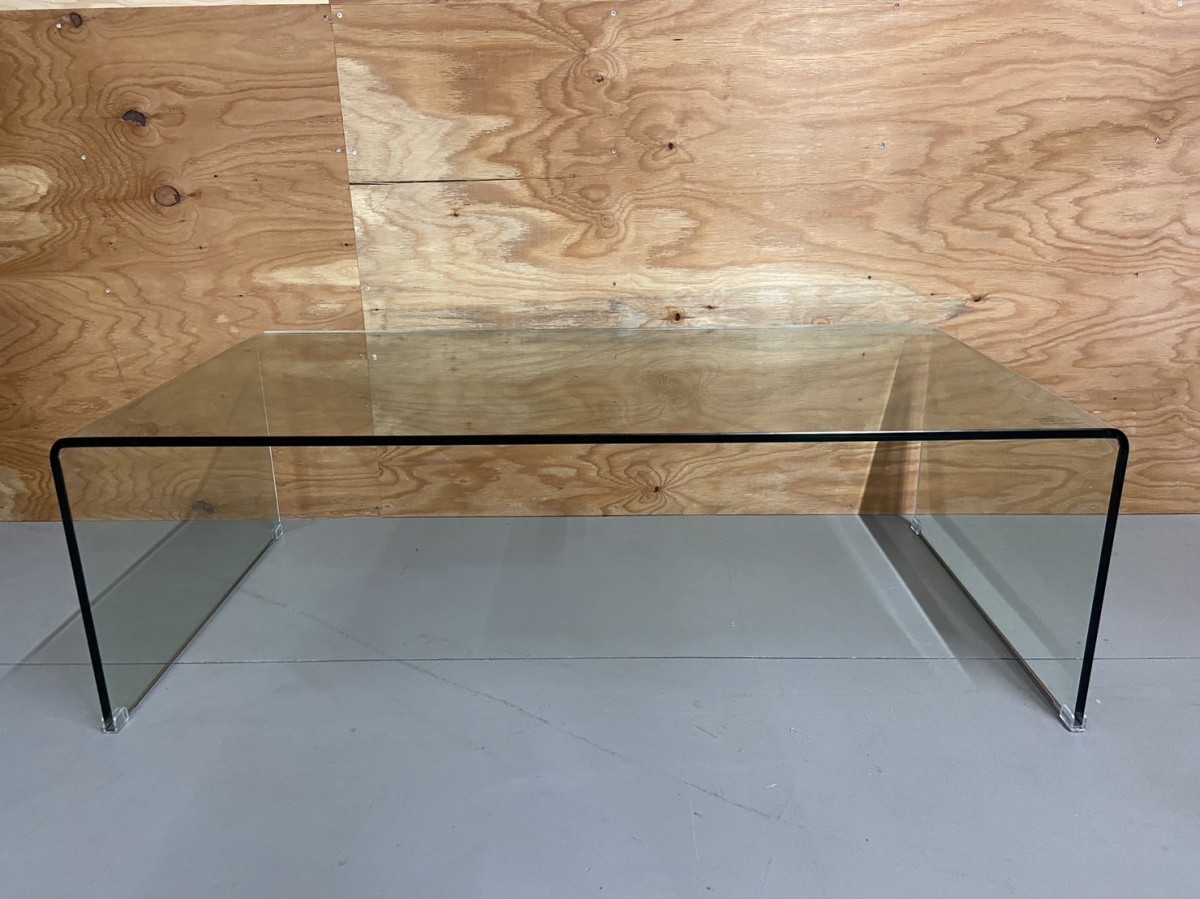 【傷や汚れあり】【引き取り限定】Francfranc フランフラン CLAIR COFFEE TABLE ガラステーブル インテリア 強化