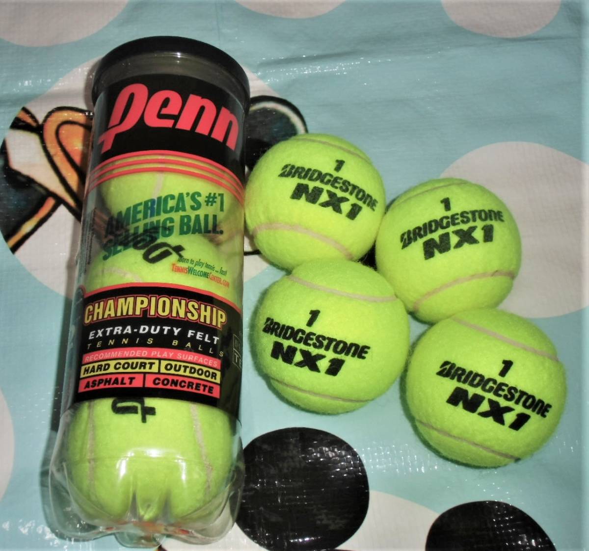 【やや傷や汚れあり】テニスボール PENN/ペン=未開封3球 ブリヂストンNX1=4球 7球まとめての落札情報詳細 ヤフオク落札価格検索