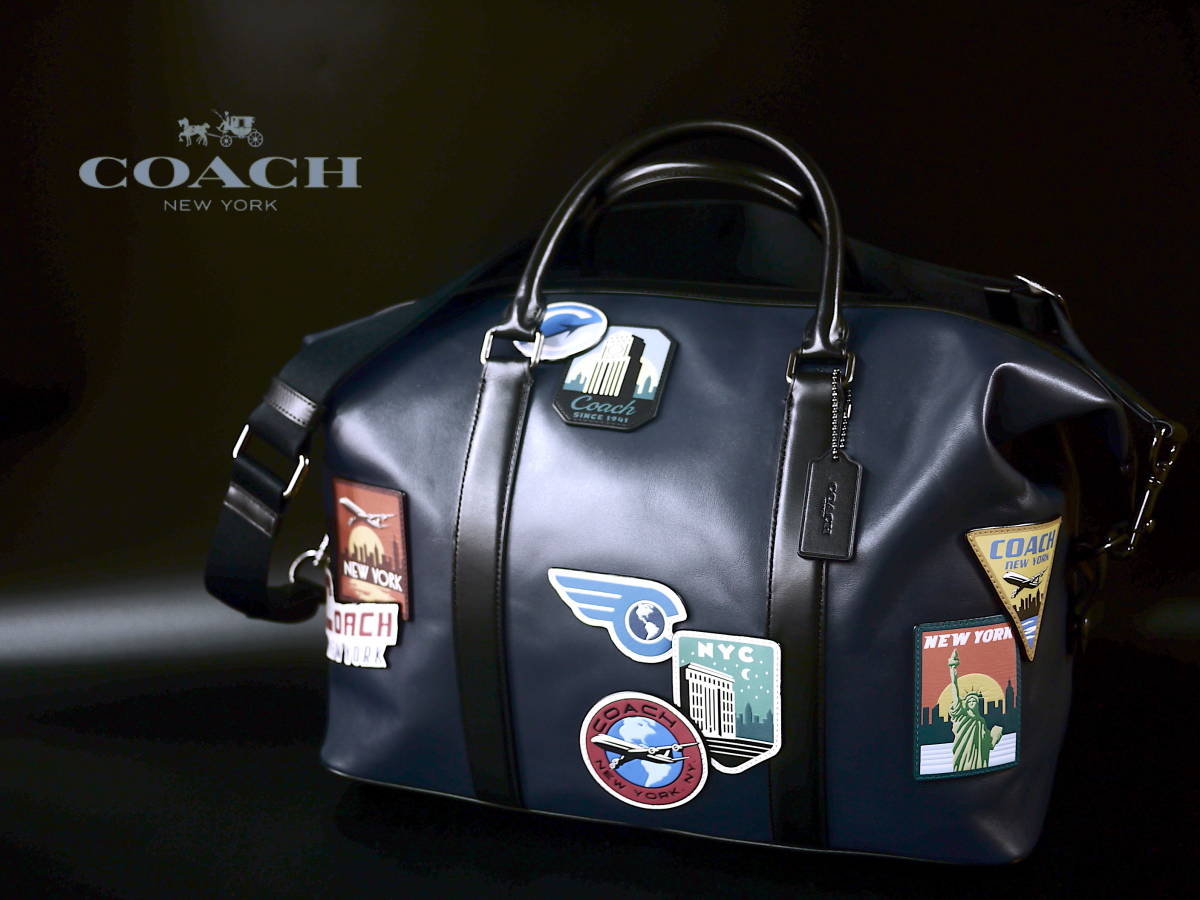 【新品】【2019最新モデル 正規新品】COACH コーチ VOYAGER TRAVEL PATCHES 2WAY ボイジャー ボストン