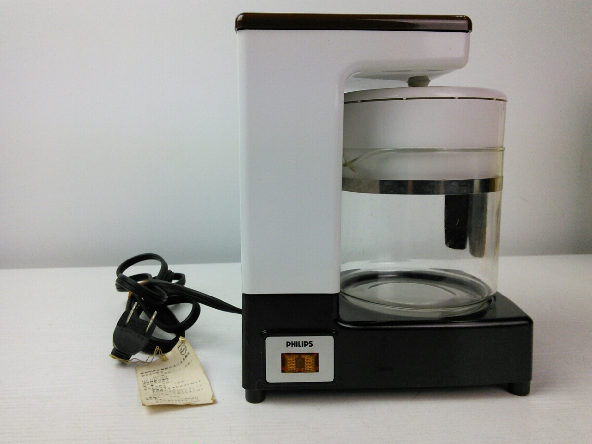 1211k 昭和レトロ 中古 フィリップス コーヒーメーカー HD5113B 電気ポット 自動コーヒー抽出機 アンティーク PHILIPS