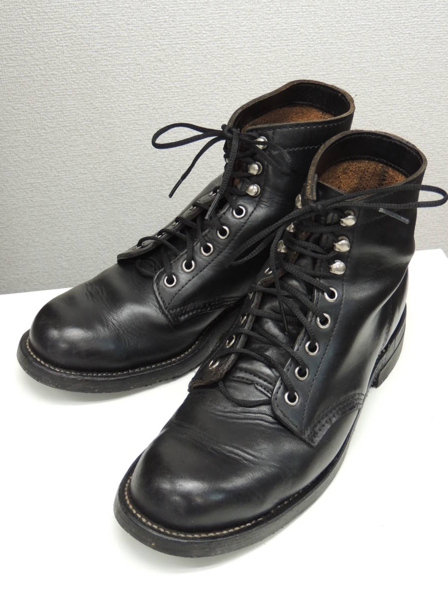 【傷や汚れあり】 チペワ CHIPPEWA 4353 6inch SERVICE BOOTS USA製 6インチ サービス ブーツ 9D 黒
