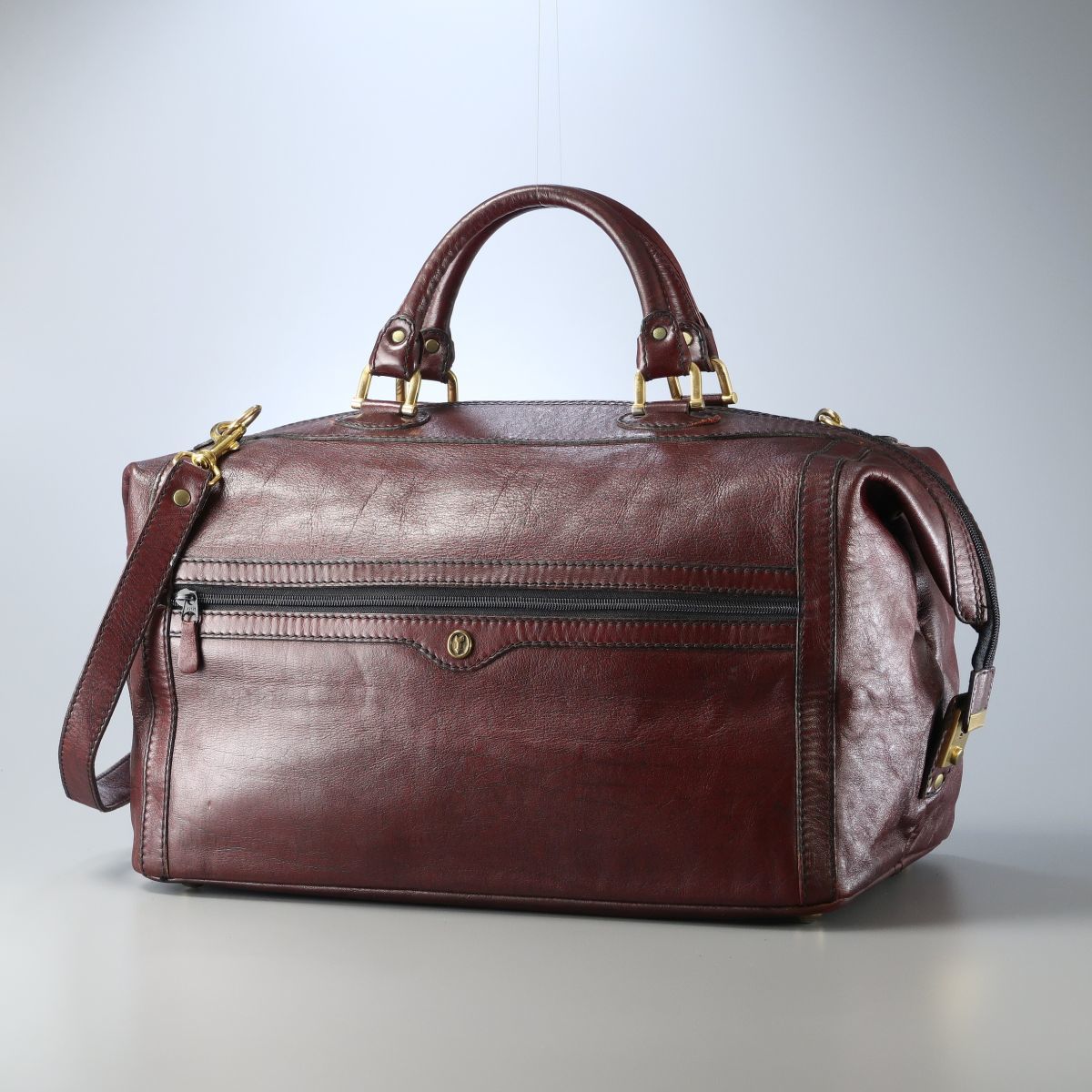 【やや傷や汚れあり】GO6322：ヴィンテージ*GOLDPFEIL/ゴールドファイル*オックスフォード*レザーボストンバッグ*ダッフルバッグ