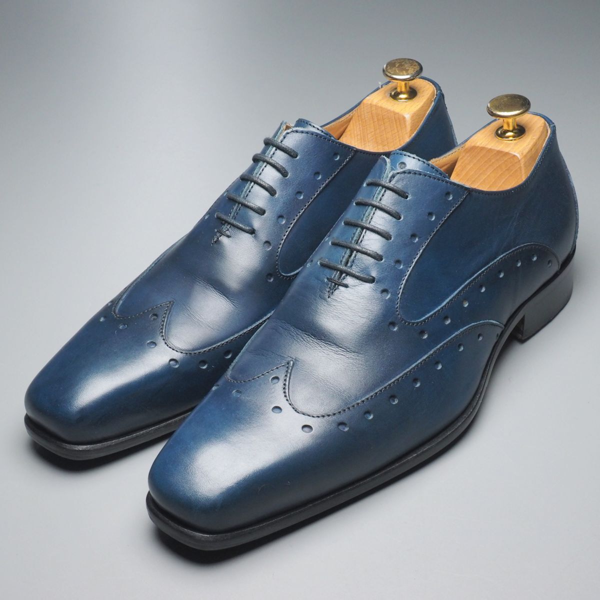 【やや傷や汚れあり】GP3407//イタリア製*ジャンカルロモレリ/GIANCARLO MORELLI*メンズ41/ウイングチップ/レザー