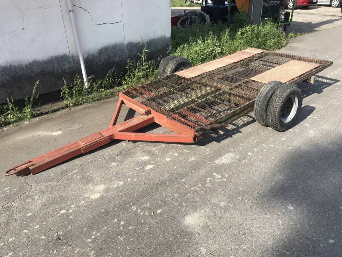 コンバインカー 運搬 キャリー トレーラー 荷台寸法 縦286cm 横159.5cm ダブルタイヤ 油圧式 の落札